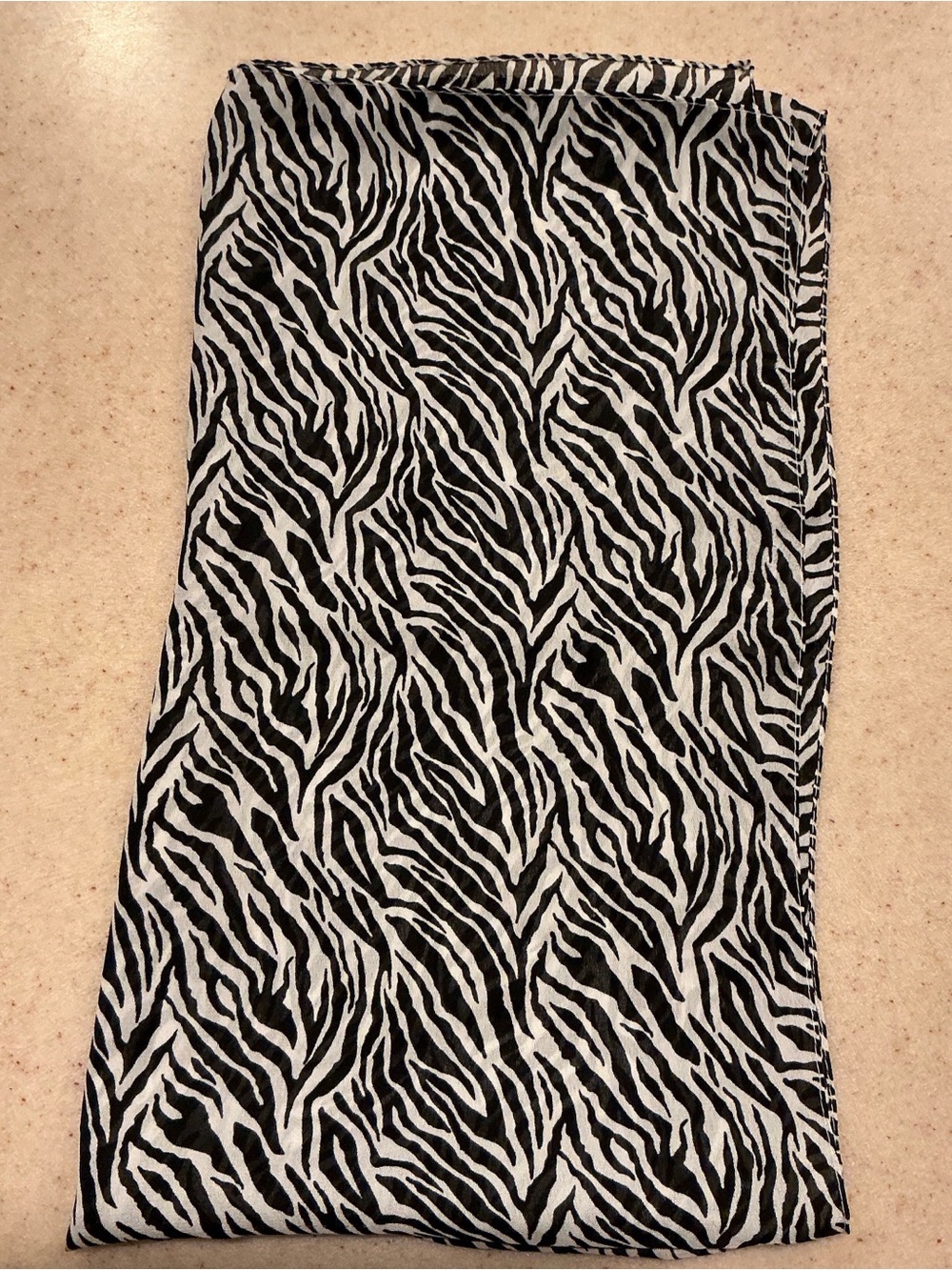 Zebra Print Black & White Lightweight Scarf